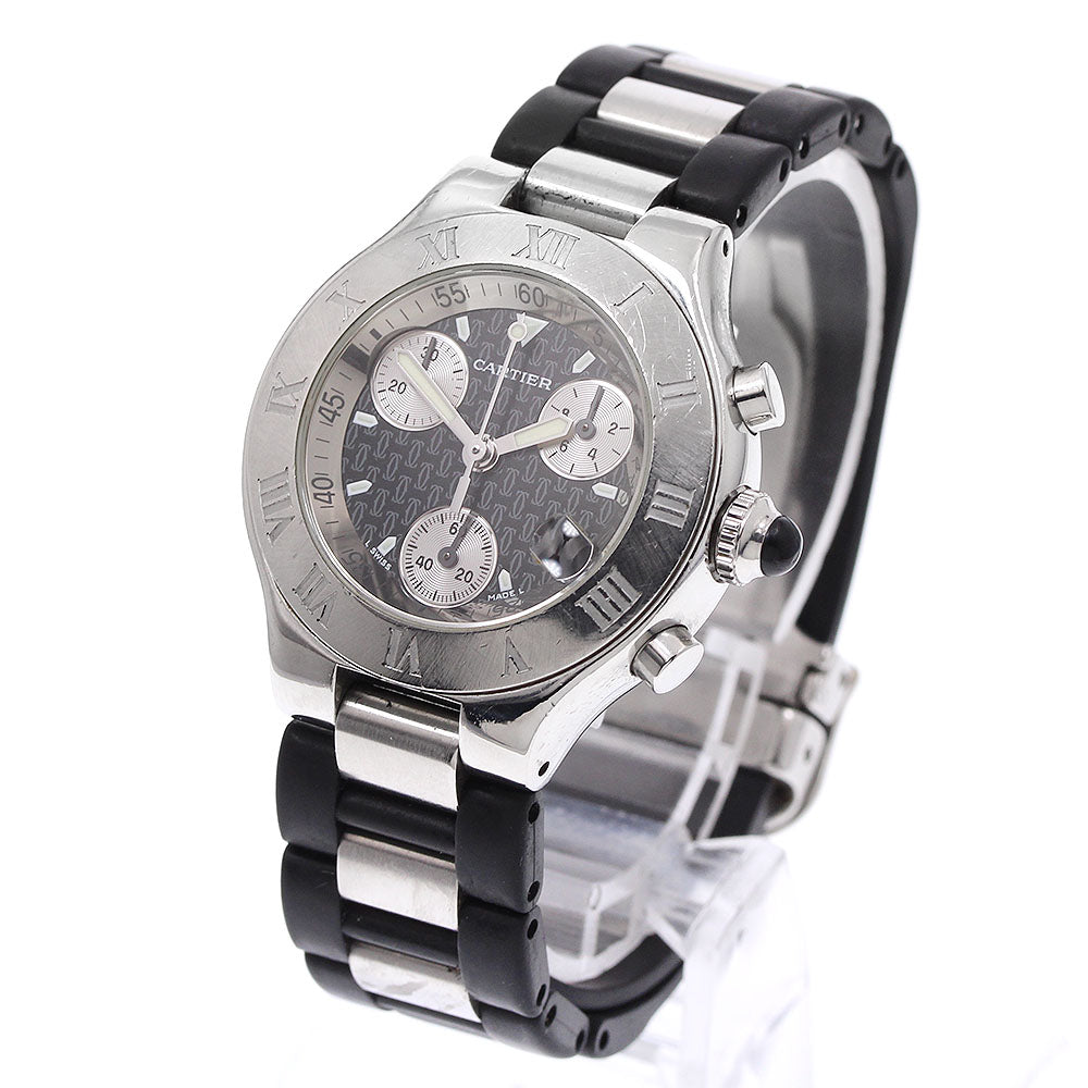 CARTIER CHRONOSCAPH W10198U2 Date black Dial Quartz Ladies Watch_940250