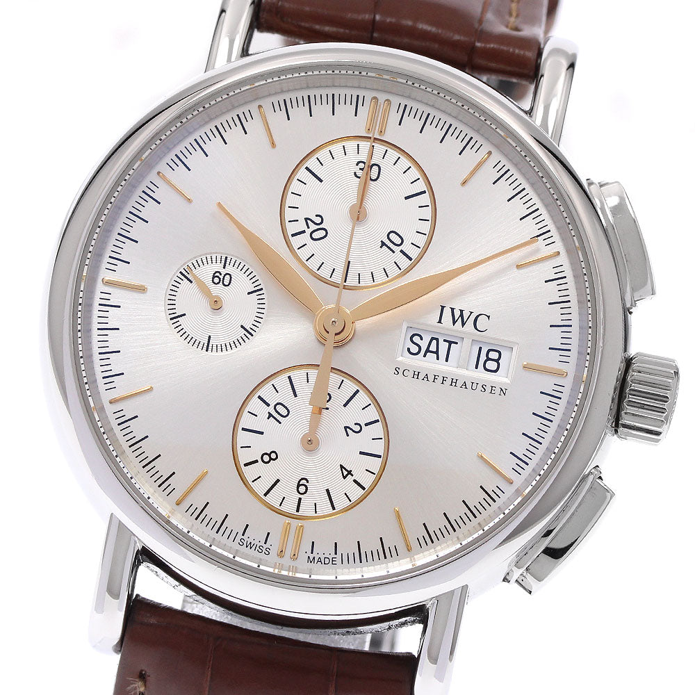 IWC SCHAFFHAUSEN Portofino IW378302 Chronograph day date Silver Dial Automatic Men's Watch_940256