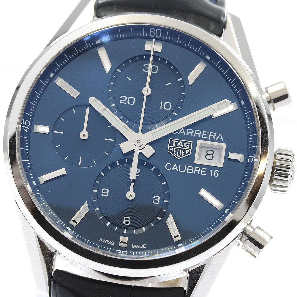 TAG HEUER Carrera Caliber 16 CBK2112 Date Chronograph Navy Dial Automatic Men's Watch_940262