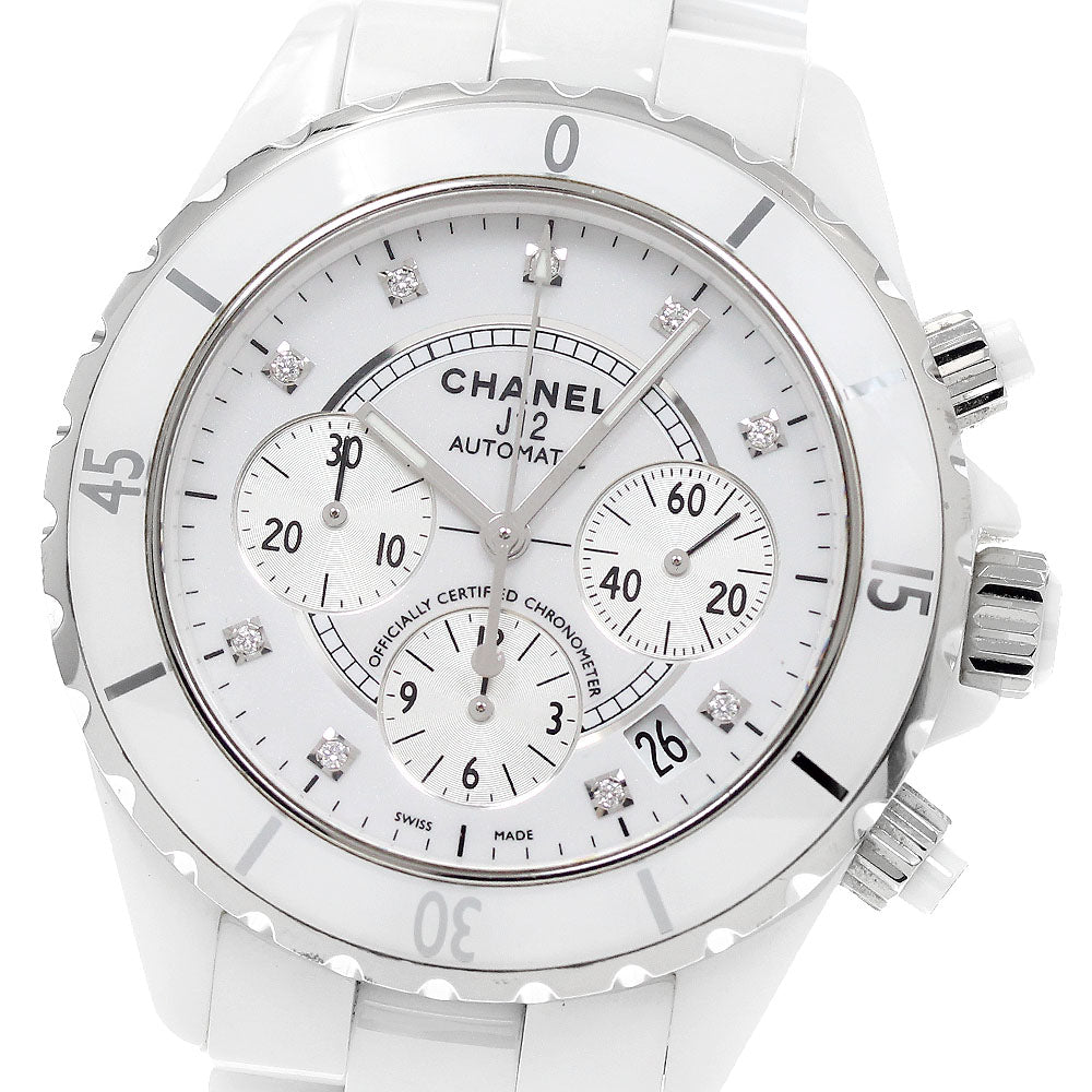 CHANEL J12 white ceramic H2009 9P diamond Automatic Men's Watch_940323