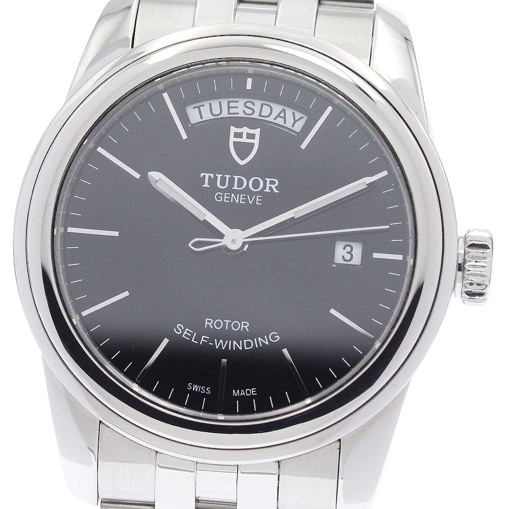 TUDOR Glamour 56000 Date day Black Dial Automatic Men's Watch_940324