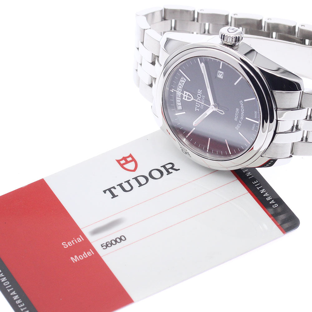 TUDOR Glamour 56000 Date day Black Dial Automatic Men's Watch_940324