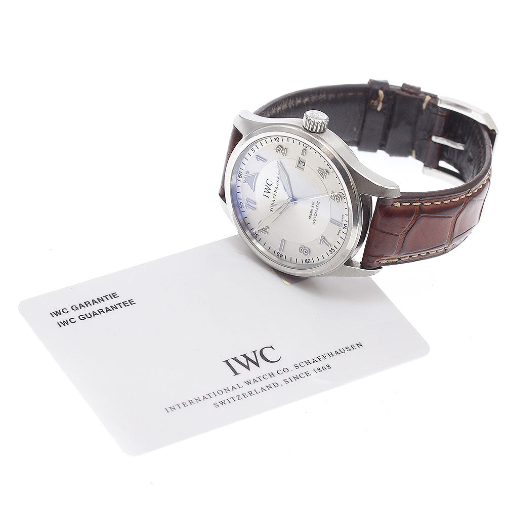 IWC SCHAFFHAUSEN Spitfire Mark XVI IW325502 Date Silver Dial Automatic Men's Watch_940325