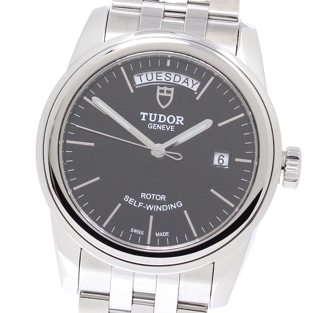 TUDOR Glamour 56000 Date day black Dial Automatic Men's Watch_940326