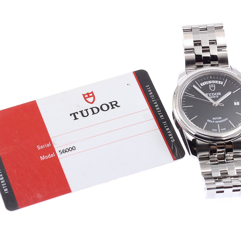 TUDOR Glamour 56000 Date day black Dial Automatic Men's Watch_940326