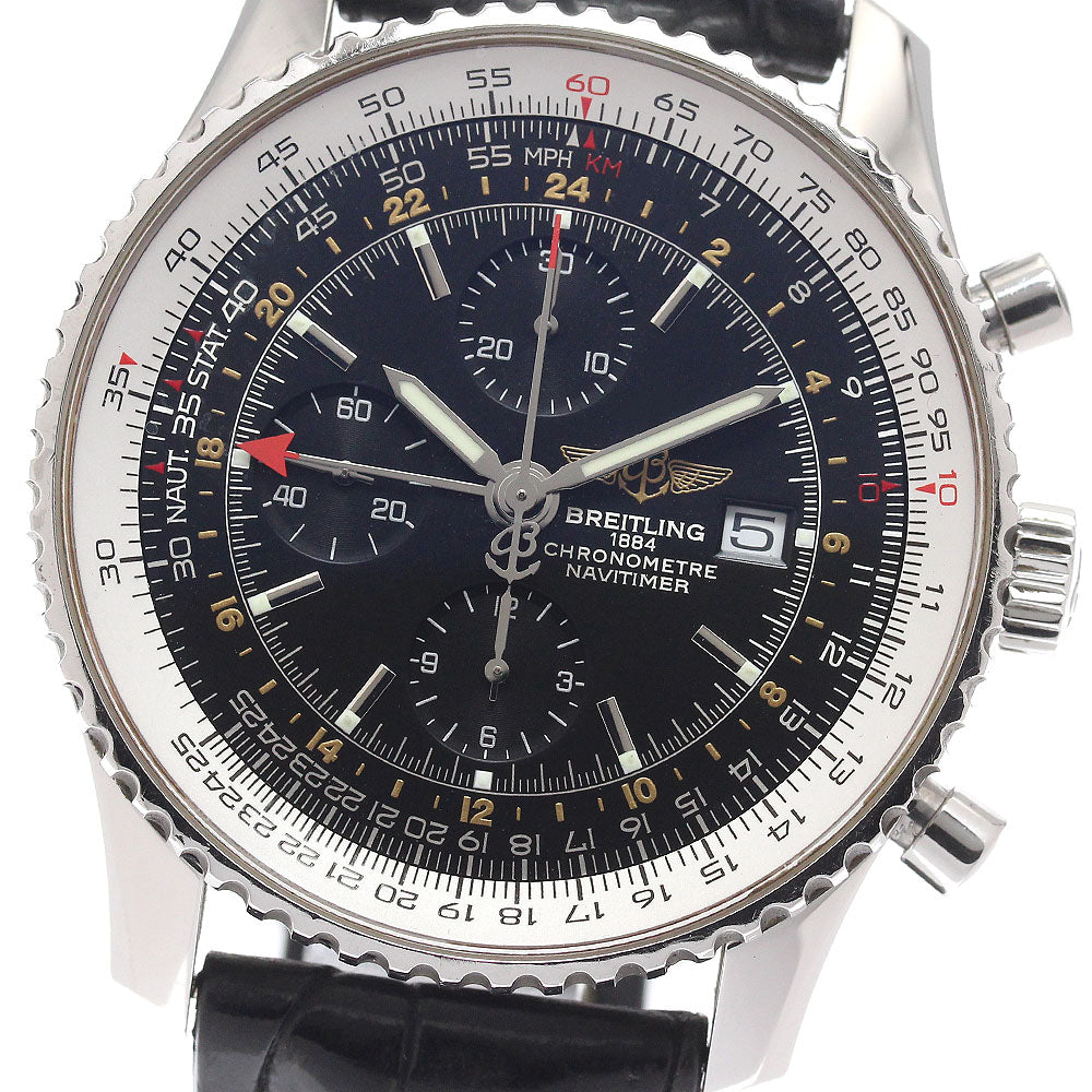 BREITLING Navitimer World A24322 Chronograph GMT black Dial Automatic Men's Watch_940350