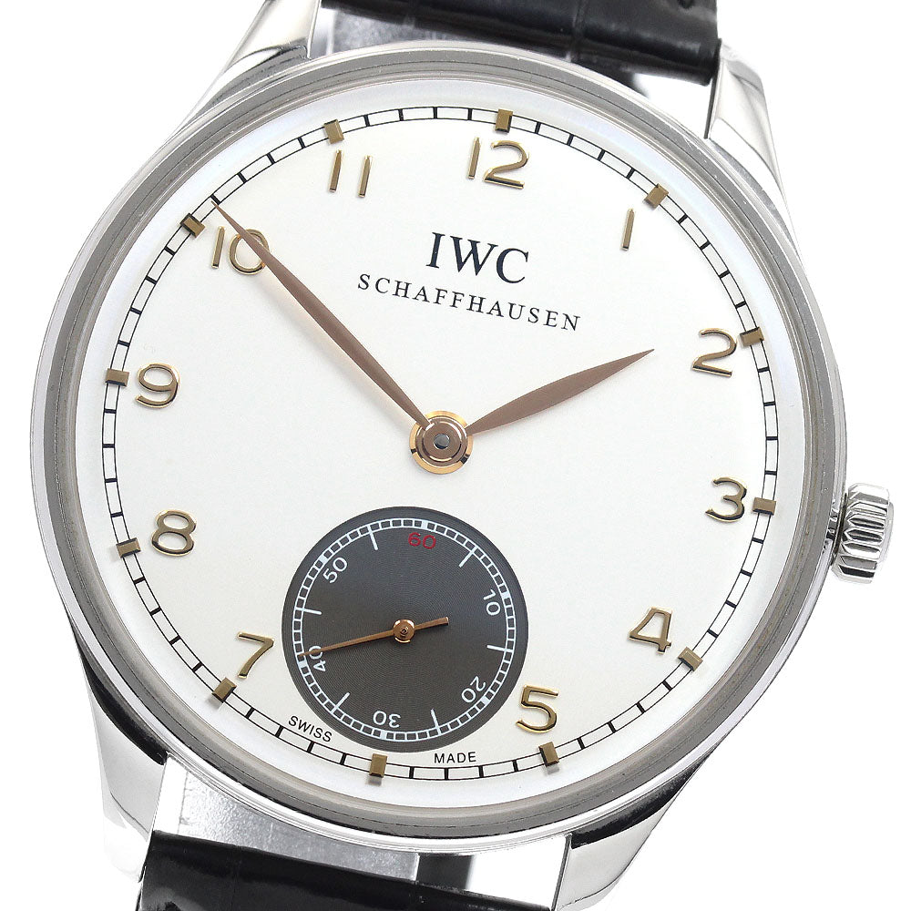 IWC SCHAFFHAUSEN Portugieser Handwind IW545405 Silver Dial Hand Winding Men's Watch_940358