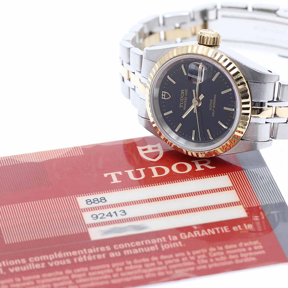 TUDOR Princess date 92413 YG bezel Black Dial Automatic Ladies Watch_940361
