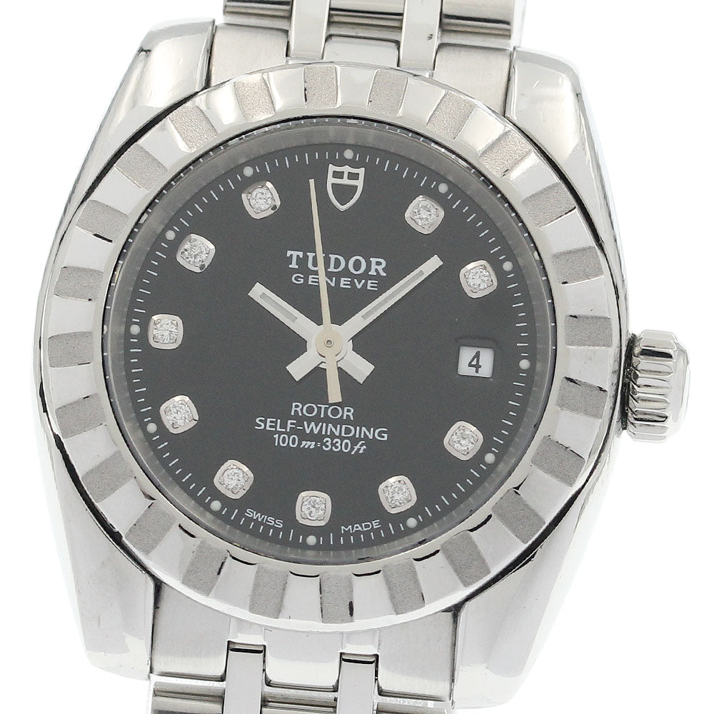 TUDOR Classic Date 22010 10P diamond Black Dial Automatic Ladies Watch_940370