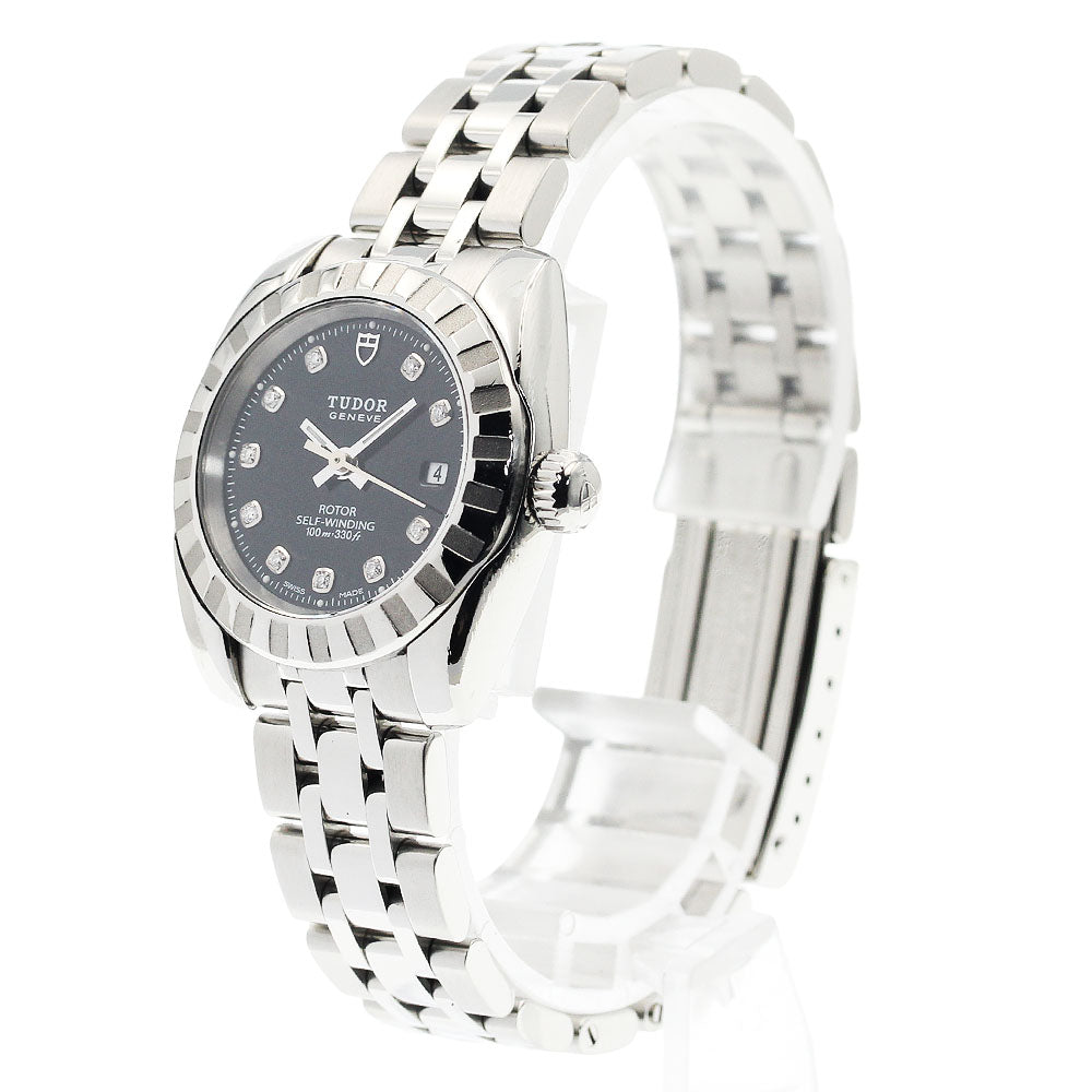 TUDOR Classic Date 22010 10P diamond Black Dial Automatic Ladies Watch_940370