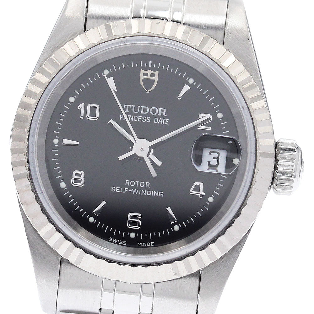 TUDOR Princess date 92414 WG bezel black Dial Automatic Ladies Watch_940378