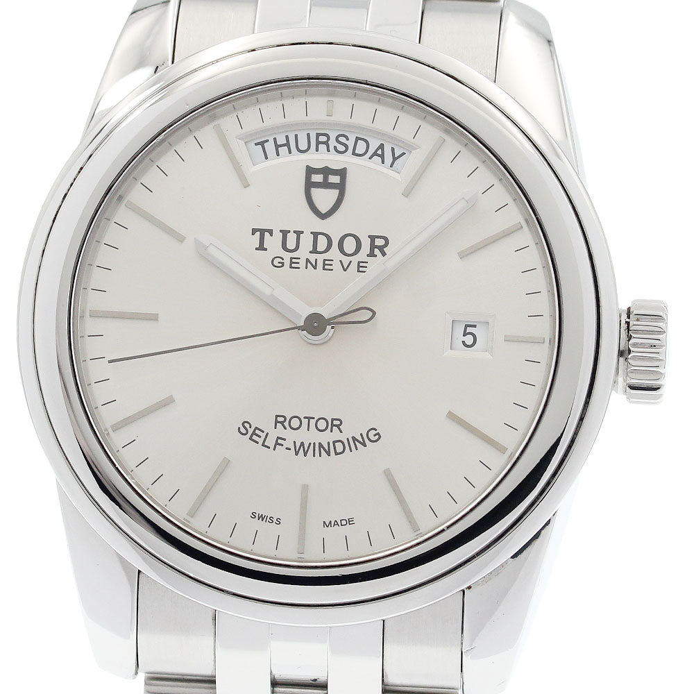TUDOR Glamour 56000 Date day Silver Dial Automatic Men's Watch_940388