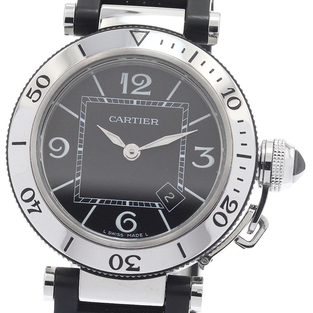 CARTIER Pacha Sea timer W3140003 Date black Dial Quartz Ladies Watch_940491
