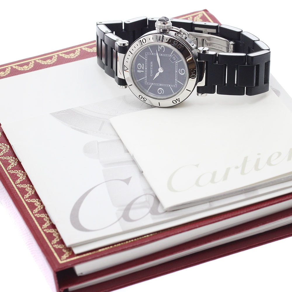 CARTIER Pacha Sea timer W3140003 Date black Dial Quartz Ladies Watch_940491