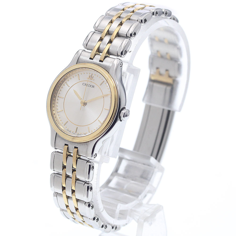 SEIKO CREDOR 7371-0040/GKTY980 Silver Dial Quartz Ladies Watch_941055