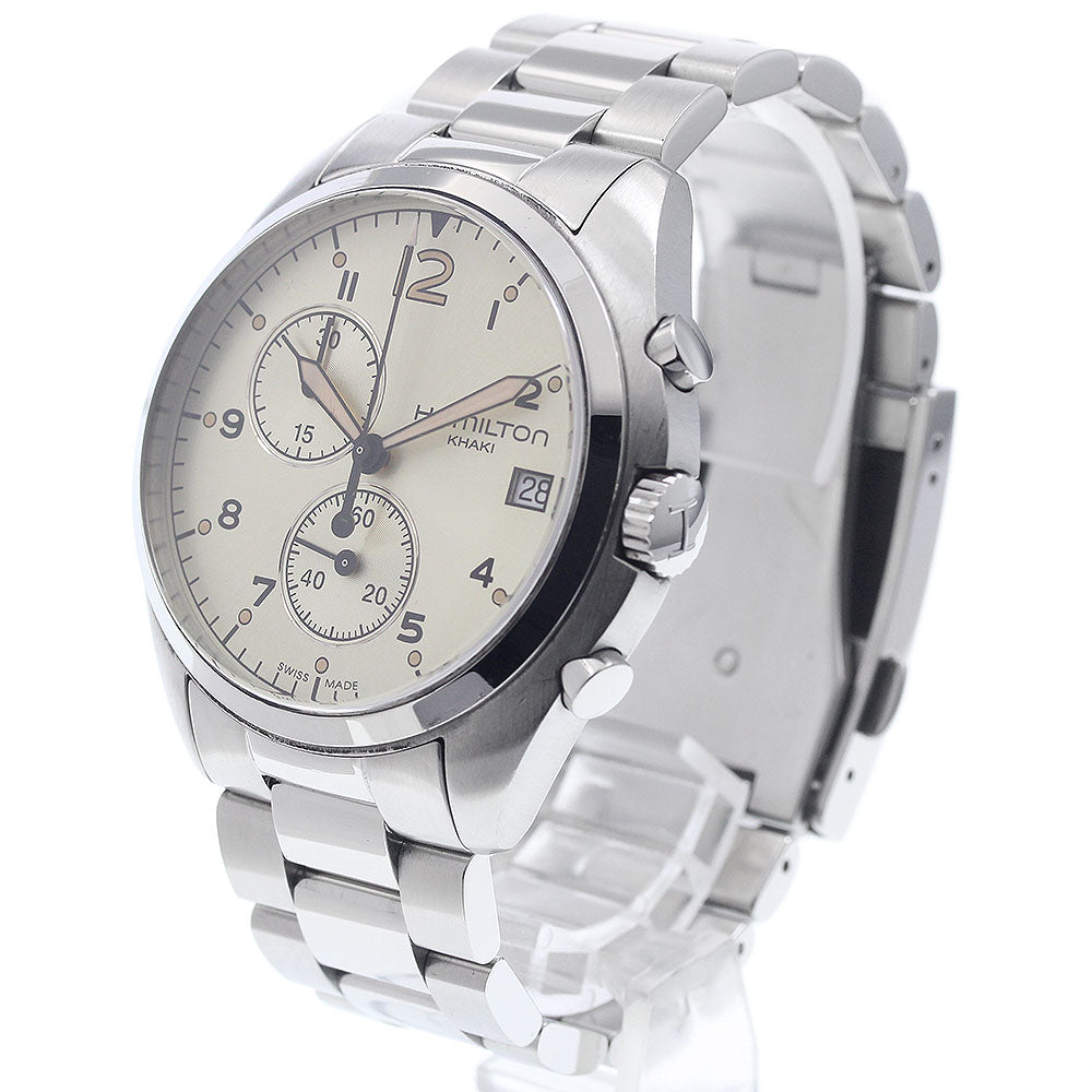 HAMILTON Khaki pilot H765120 Chronograph Date Silver Dial Quartz Men's_941203