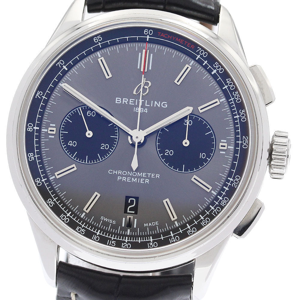 BREITLING Premier B01 AB0118 Chronograph Gray / black Dial Automatic Men's Watch_941255