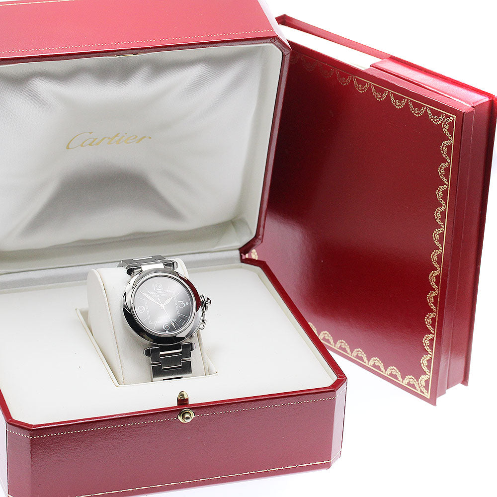 CARTIER Pasha C W31076M7 Date Black Dial Automatic Boy's Watch_941284