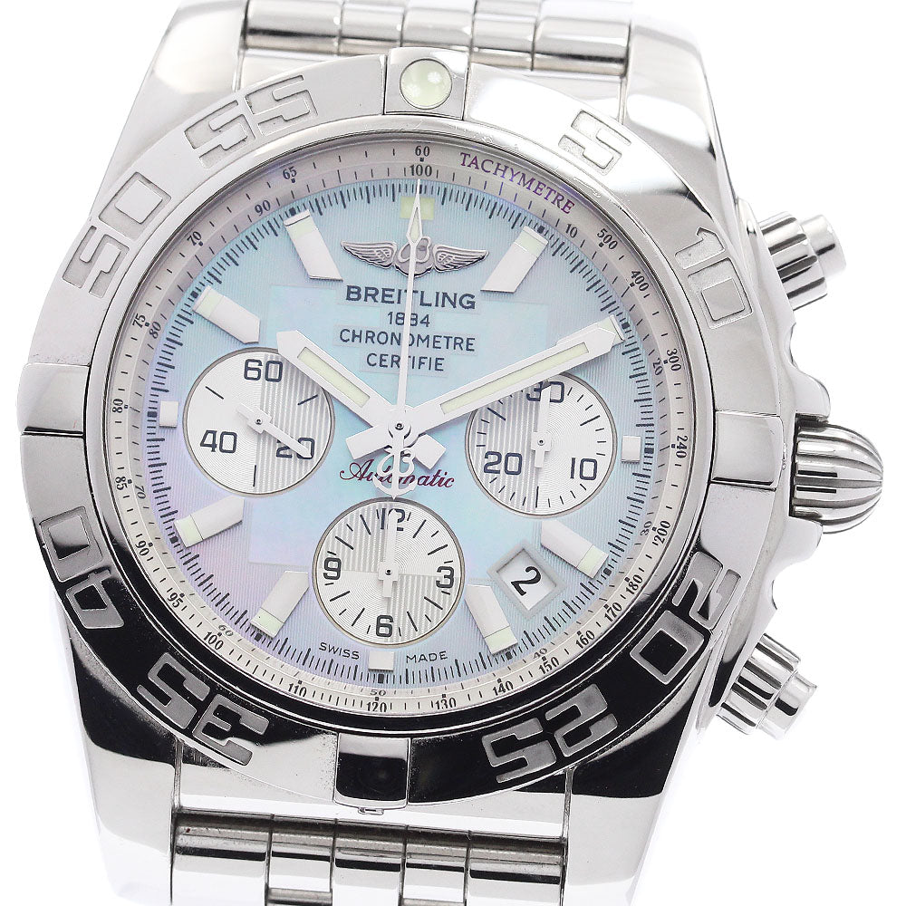 BREITLING Chronomat 44 AB0110 Chronograph White shell Dial Automatic Men's Watch_941301