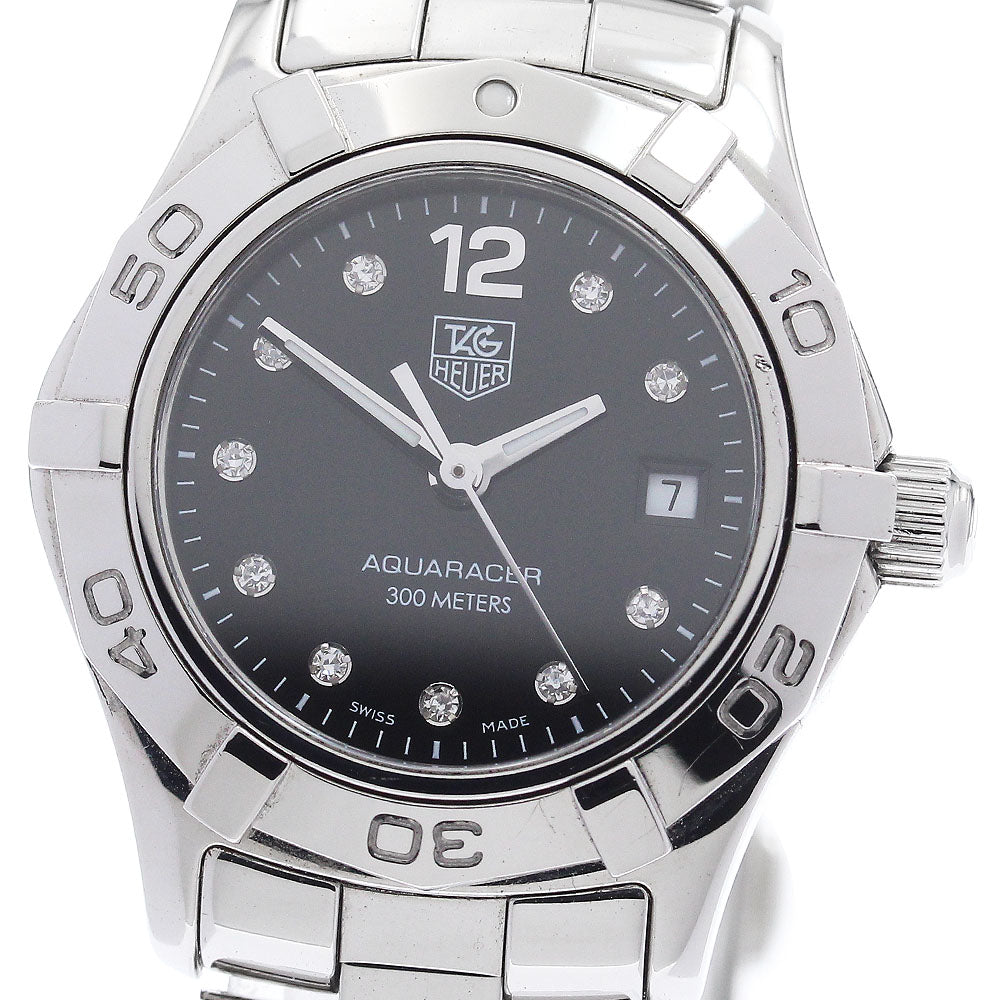 TAG HEUER Aquaracer WAF141C 10P diamond black Dial Quartz Ladies Watch_941312