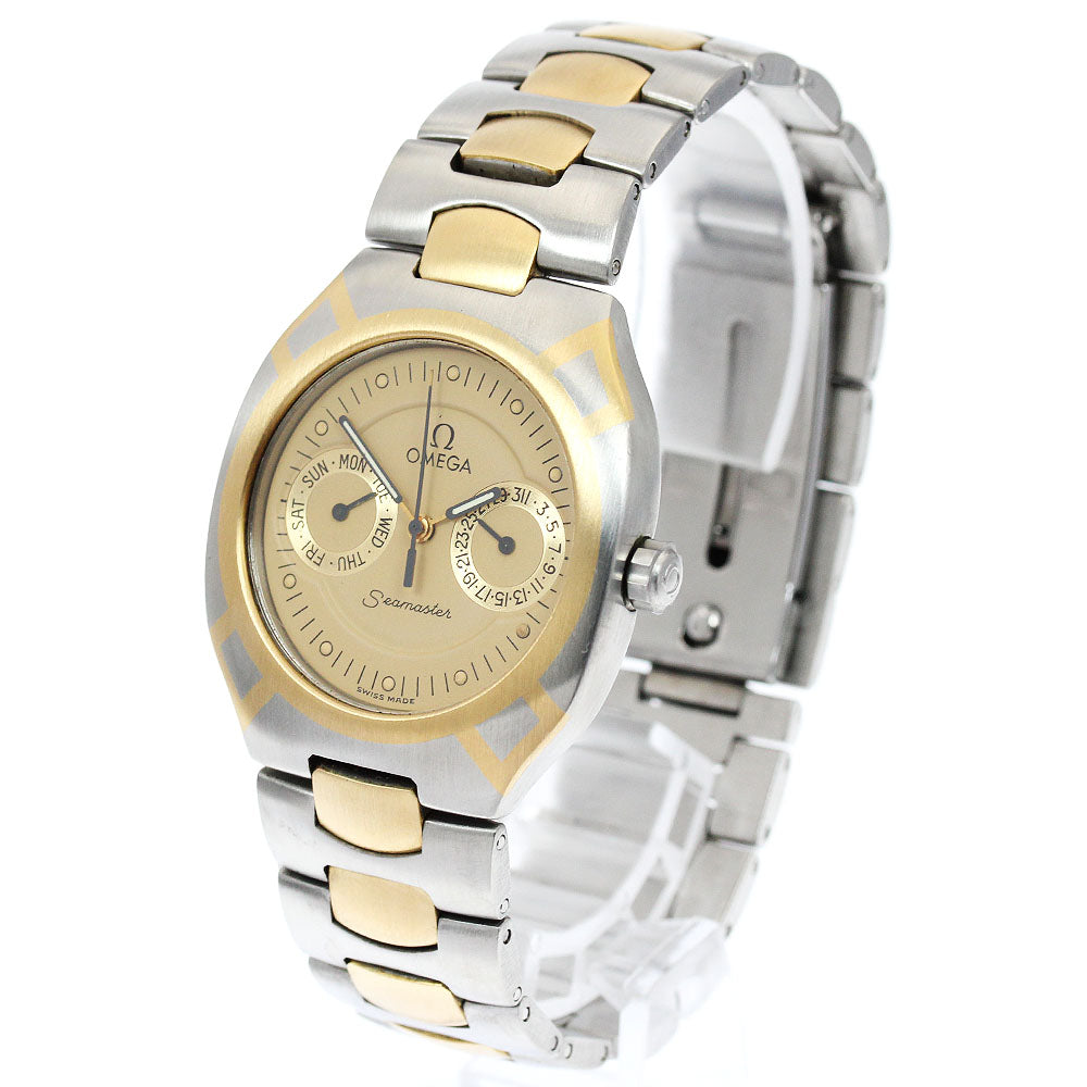OMEGA Seamaster Polaris Day date gold Dial Quartz Men's Watch_941317