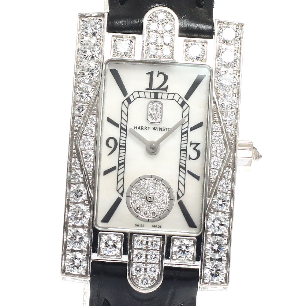 HARRY WINSTON Avenue classic AVEQHM21WW231 K18WG diamond bezel White shell/diamond Dial Quartz Ladies Watch_941823