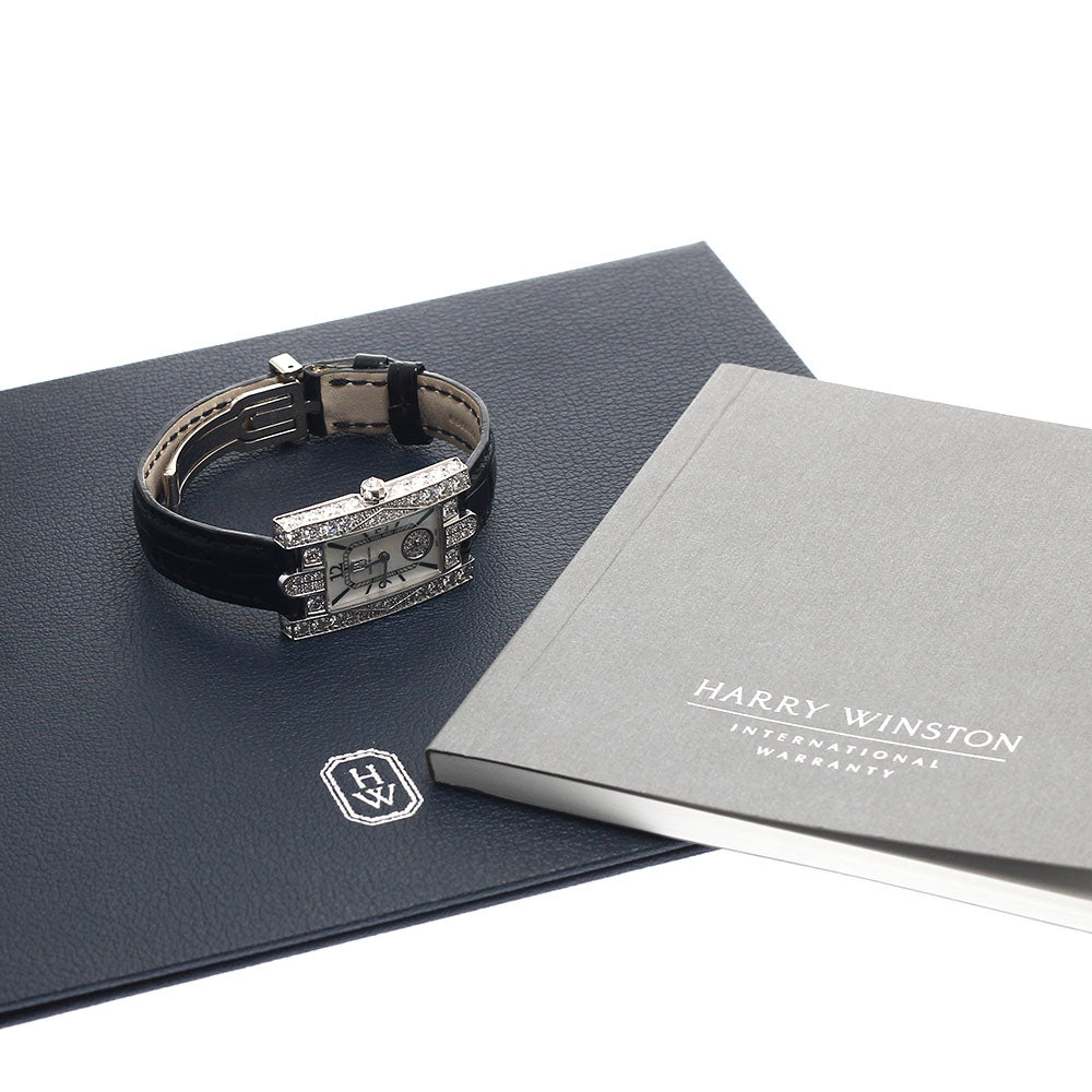 HARRY WINSTON Avenue classic AVEQHM21WW231 K18WG diamond bezel White shell/diamond Dial Quartz Ladies Watch_941823