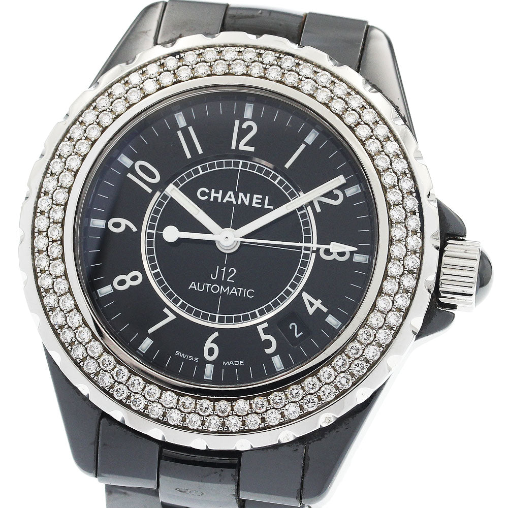CHANEL J12 H0950 Black ceramic diamond bezel Automatic Men's Watch_941825