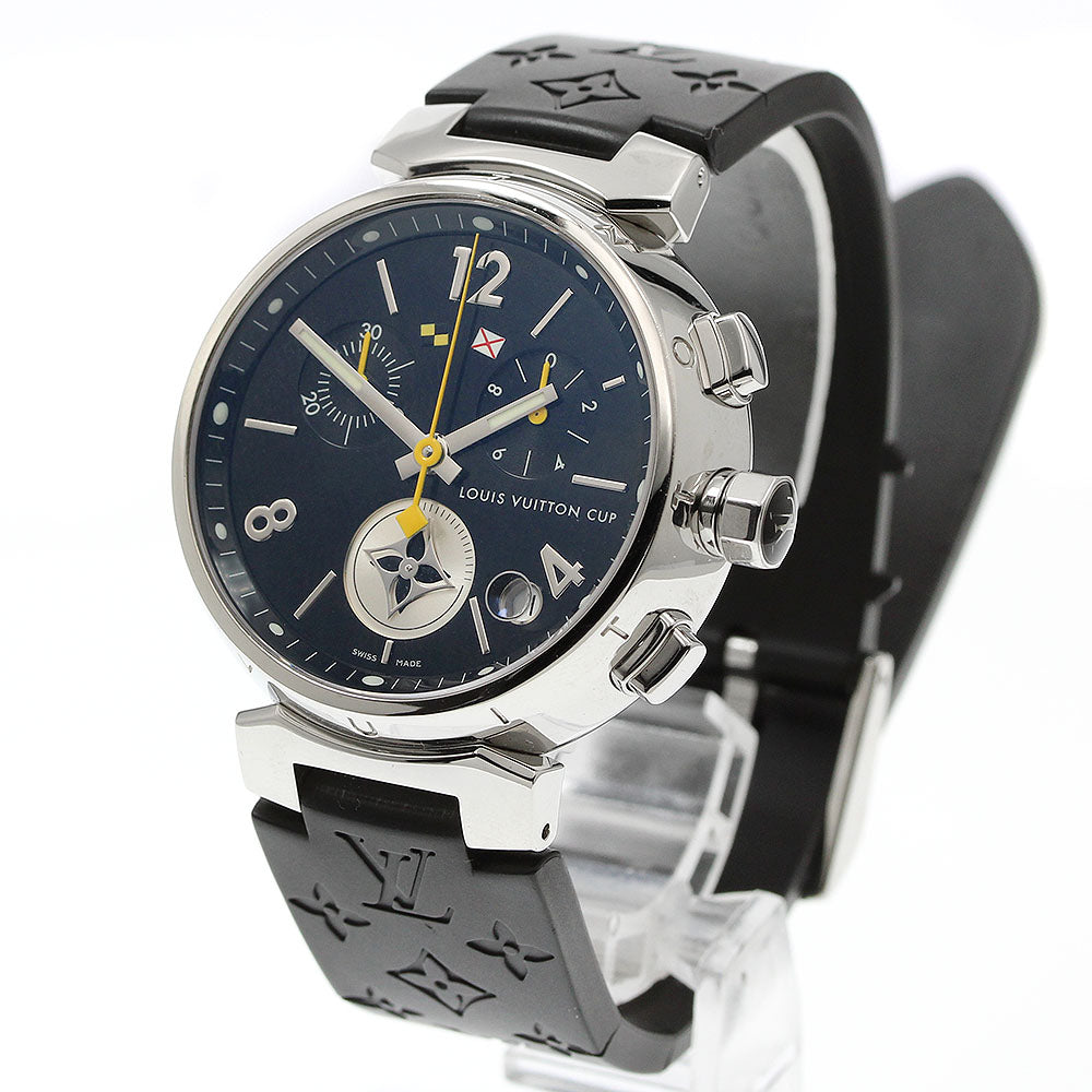 LOUIS VUITTON Tambour Lovely Cup Q11BG Chronograph Date black Dial Quartz Men's Watch_941832