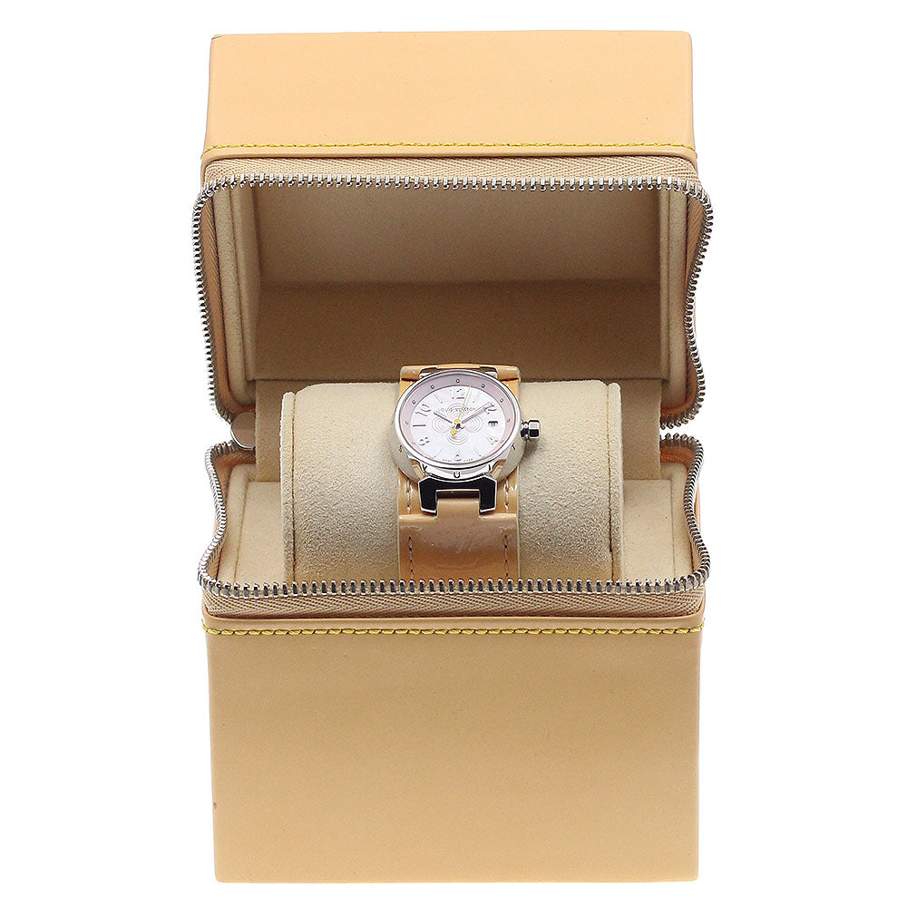 LOUIS VUITTON Tambour Q1216 Date Pink shell Dial Quartz Ladies Watch_941885