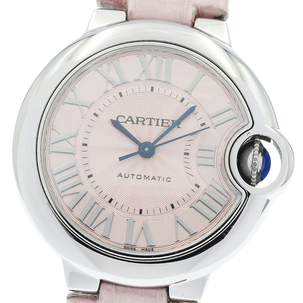 CARTIER Baron Blue 33mm WSBB0002 pink Dial Automatic Ladies Watch_941894