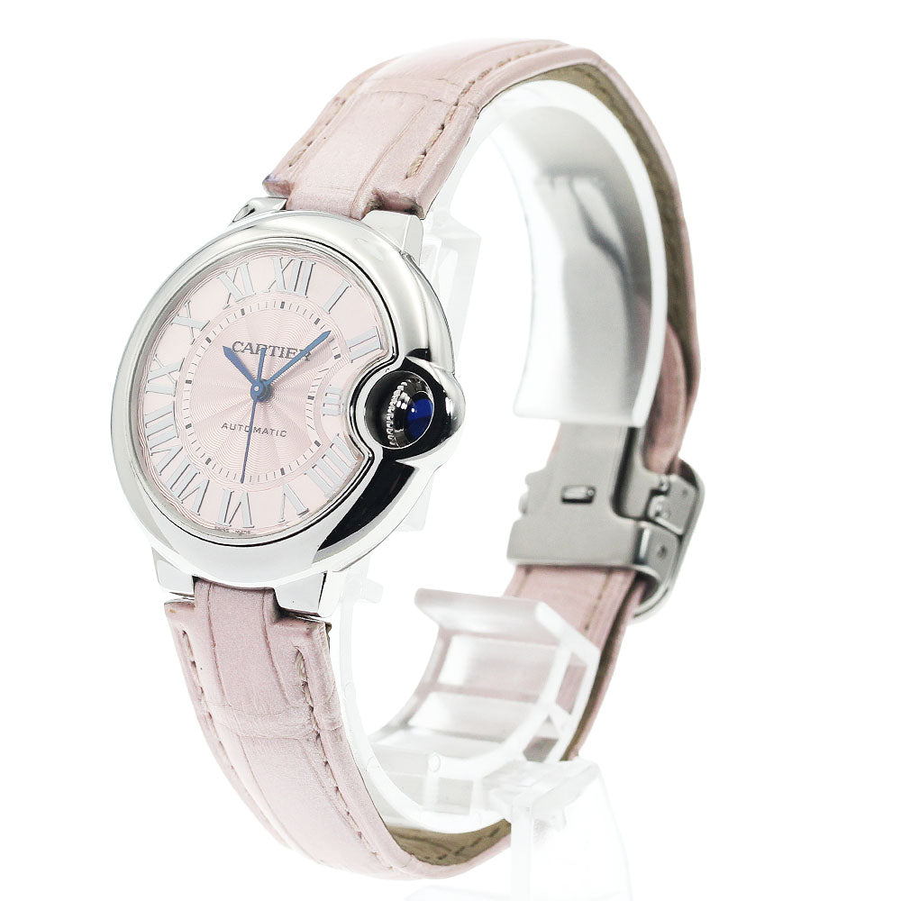 CARTIER Baron Blue 33mm WSBB0002 pink Dial Automatic Ladies Watch_941894
