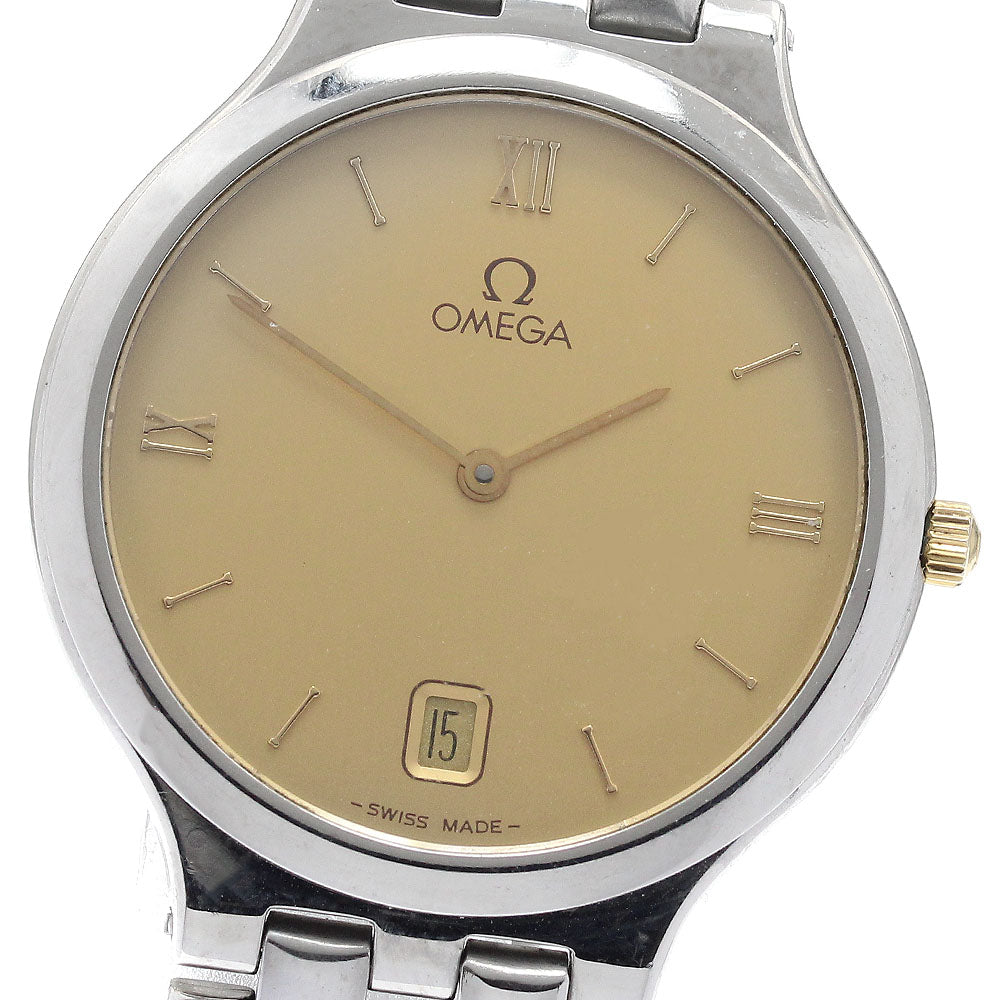 OMEGA De Ville Date gold Dial Quartz Men's Watch_941954
