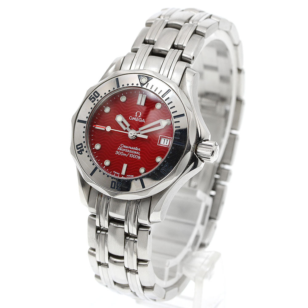 OMEGA Seamaster300 Marui Limited 2582.61 Date Red Dial Quartz Ladies _941957