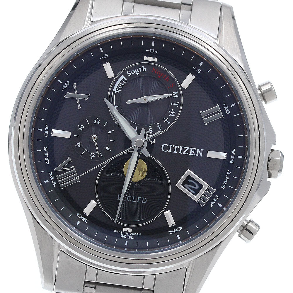 CITIZEN Exceed BY1020-61E Moon Phase Solar Powered Radio Men's Watch_941960