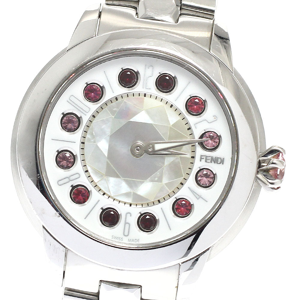 FENDI Eye shine F121024500T01 White shell / white Dial Quartz Ladies Watch_941996