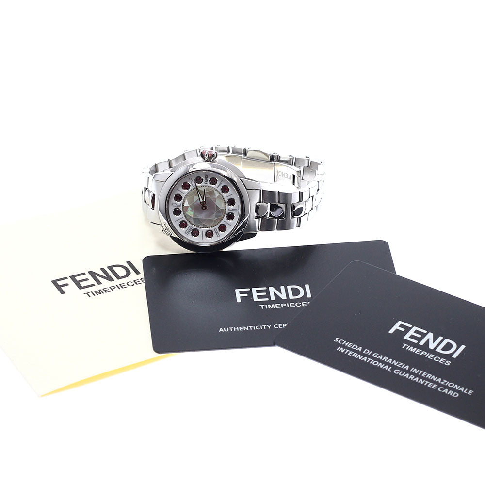 FENDI Eye shine F121024500T01 White shell / white Dial Quartz Ladies Watch_941996