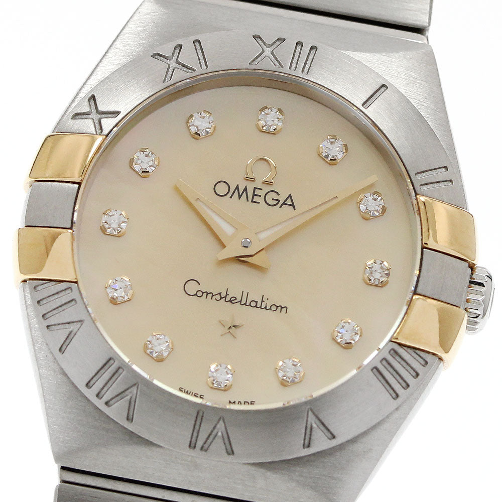 OMEGA Constellation 123.20.24.60.57.002 12P diamond champagne shell dial Champagne Shell Dial Quartz Ladies Watch_942120