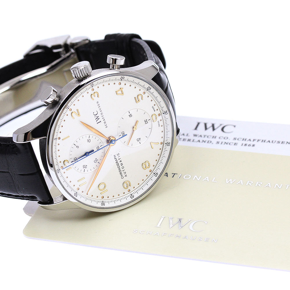 IWC SCHAFFHAUSEN Portugese IW371445 Chronograph Silver Dial Automatic Men's Watch_942192