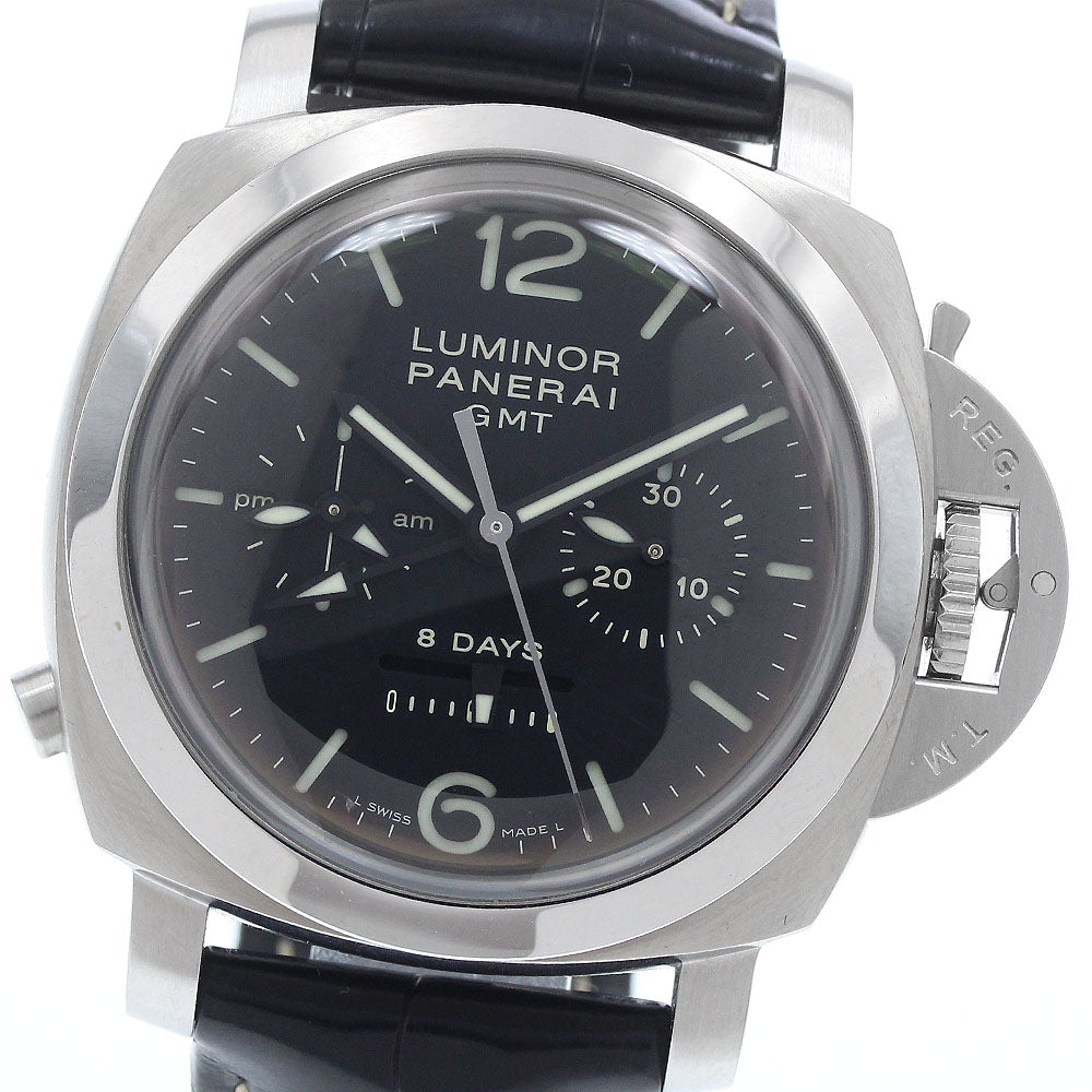 PANERAI Luminor 8Days PAM00275 GMT chronograph black Dial Hand Winding Men's Watch_942207