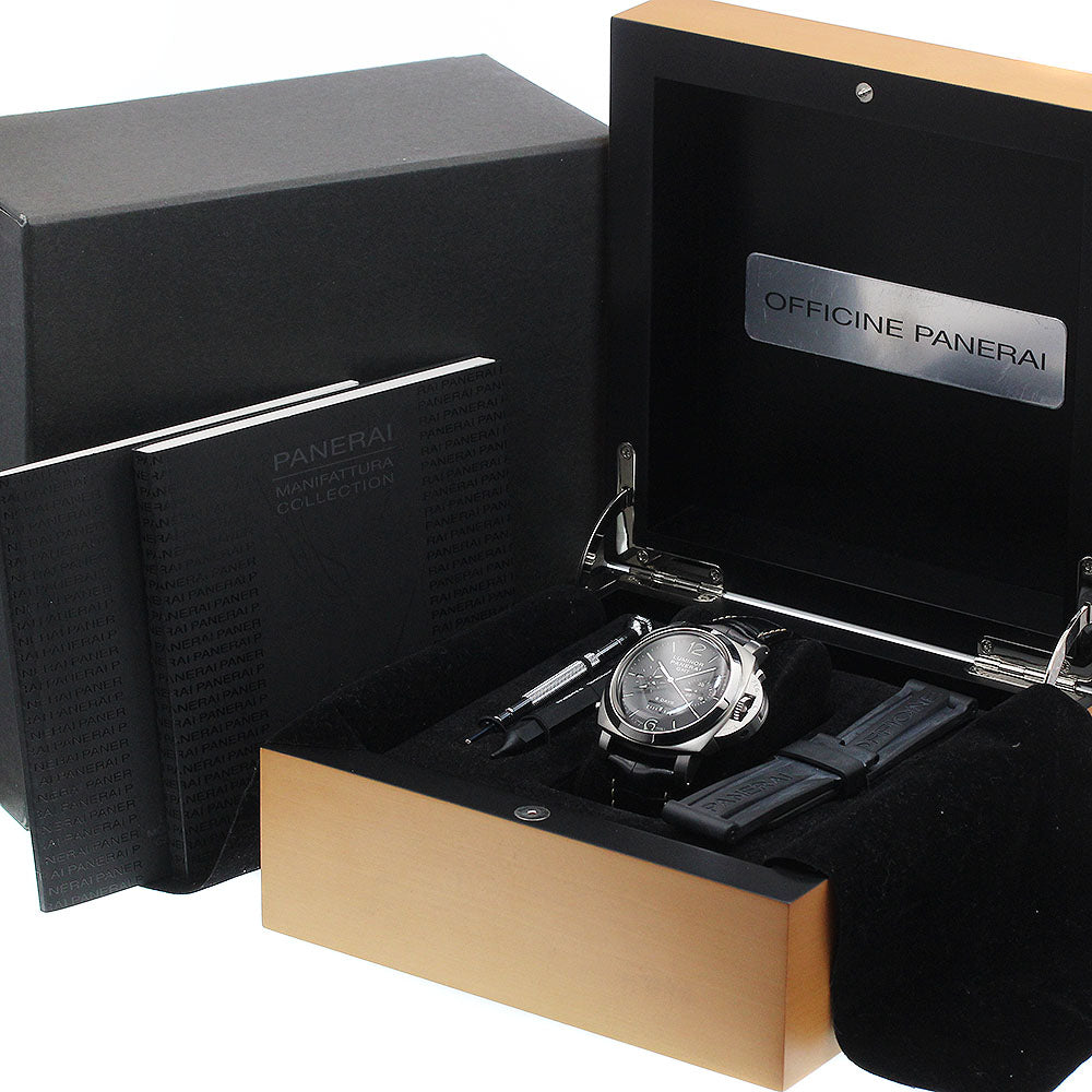 PANERAI Luminor 8Days PAM00275 GMT chronograph black Dial Hand Winding Men's Watch_942207