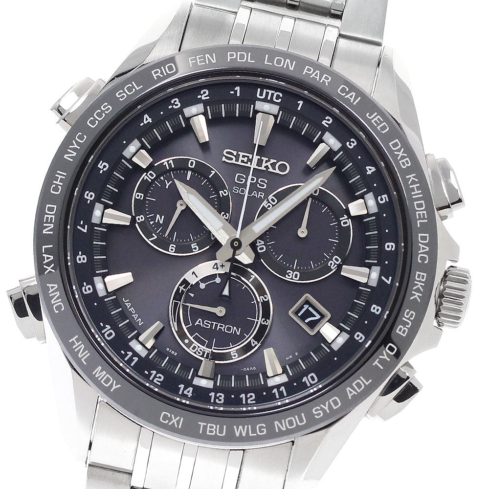 SEIKO Astron SBXB003/8X82-0AB0 black Dial Solar Powered Radio Men's Watch_942254
