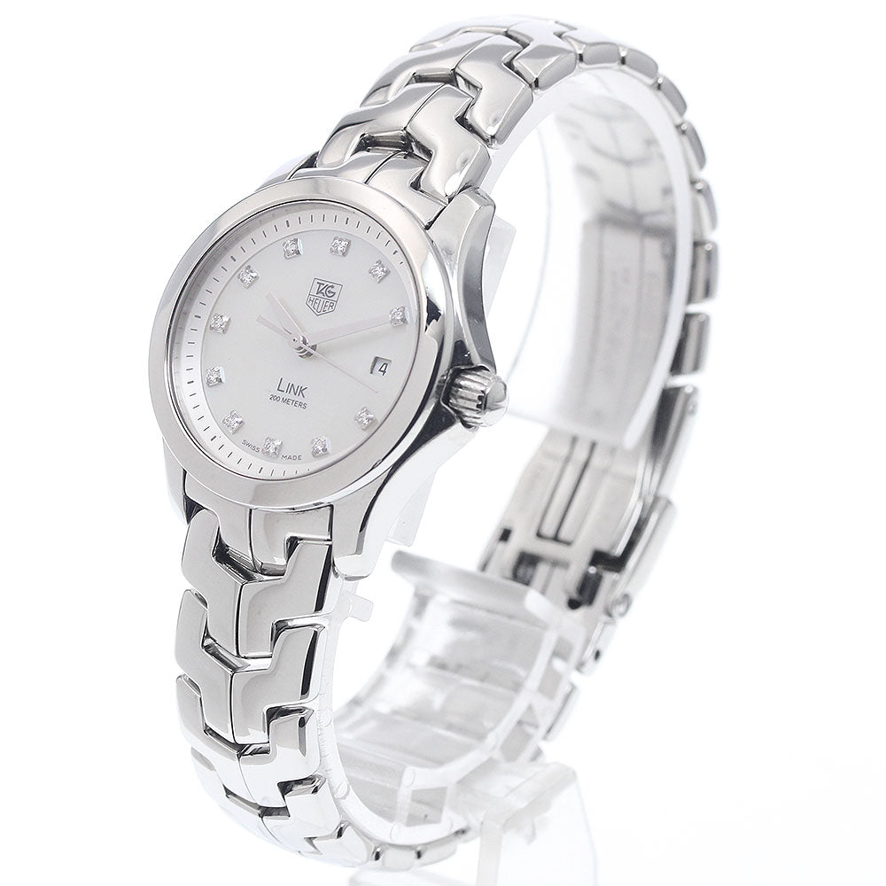 TAG HEUER Link WJF1317 11P Diamond Date White shell Dial Quartz Ladies Watch_942268