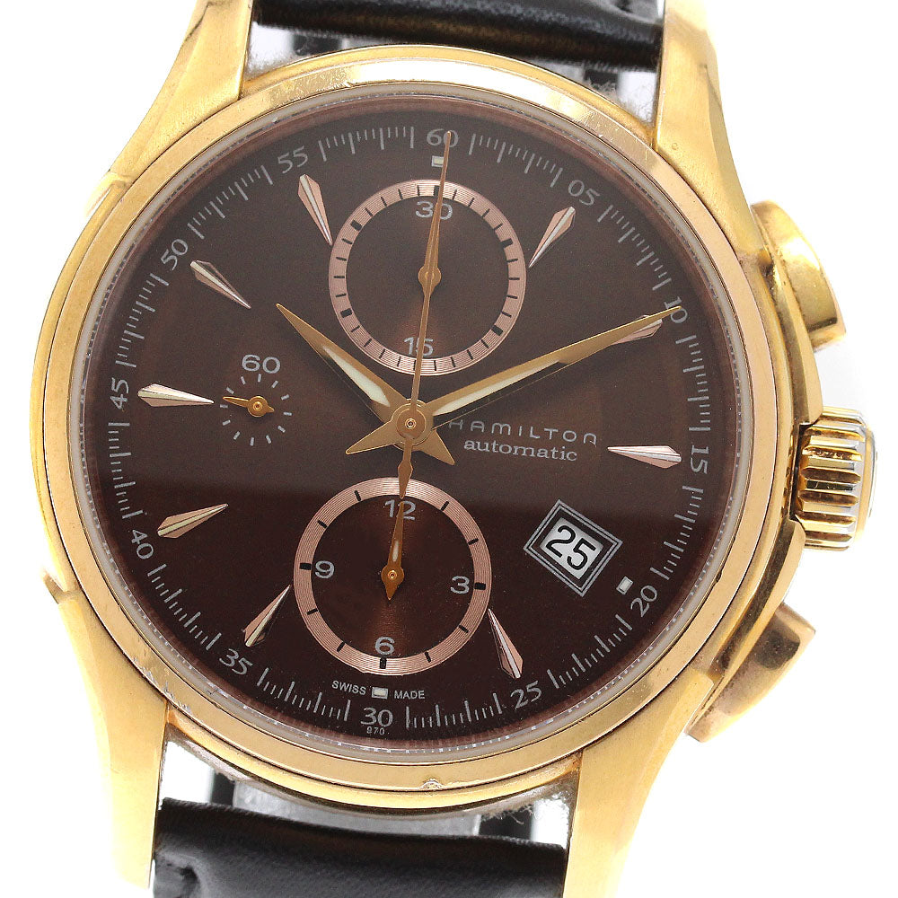 HAMILTON Jazz master H326461 Date Chronograph Brown Dial Automatic Men's_942269