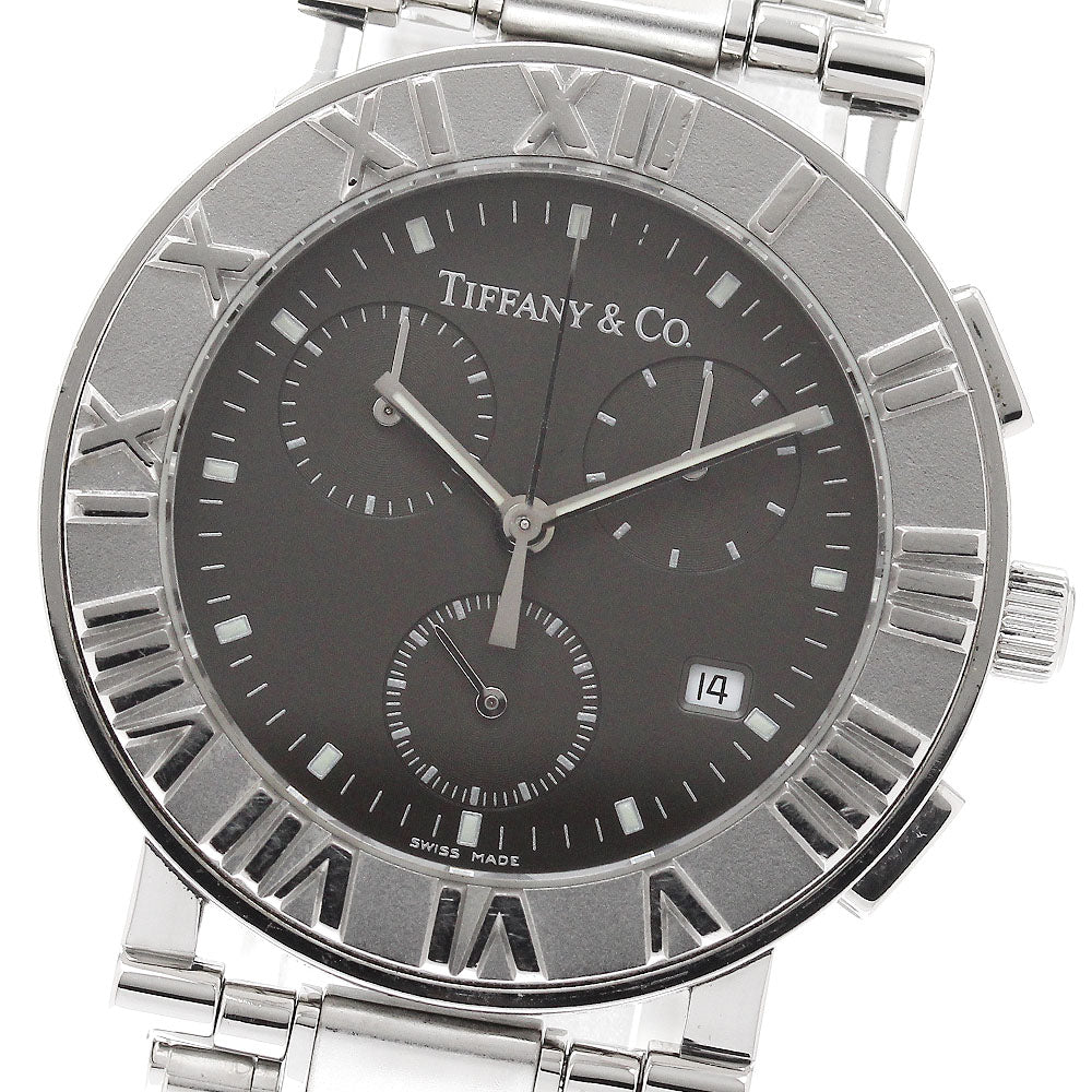 TIFFANY&Co. Atlas Chronograph Date black Dial Quartz Men's Watch_942271