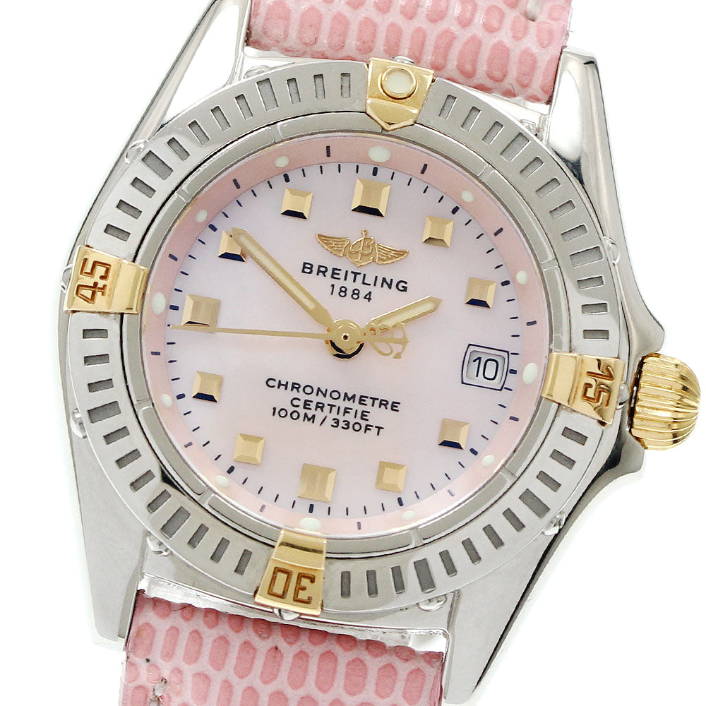 BREITLING Calistino B72345 Date Pink shell Dial Quartz Ladies Watch_942324
