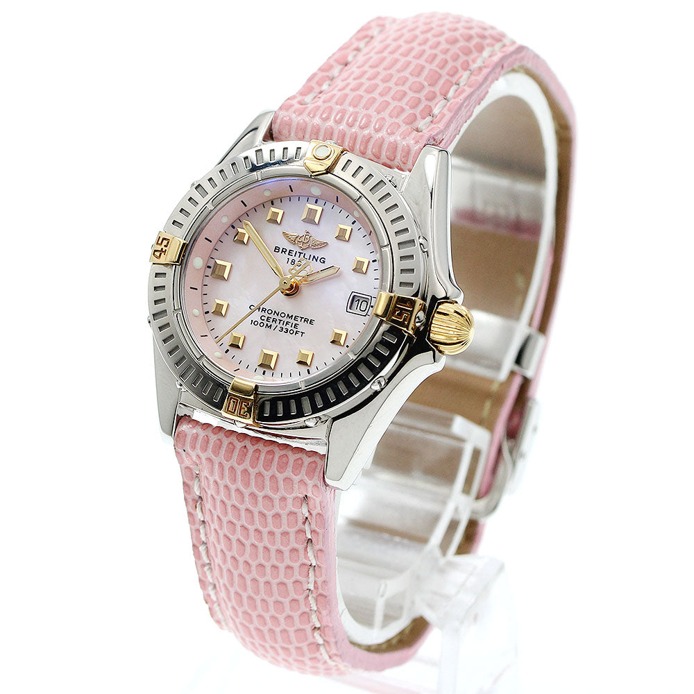 BREITLING Calistino B72345 Date Pink shell Dial Quartz Ladies Watch_942324