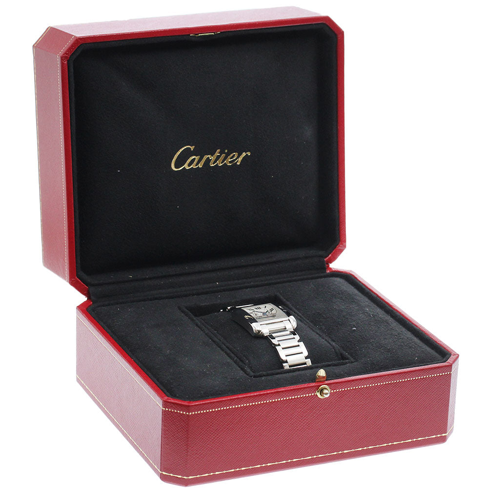 CARTIER Tank Anglaze SM W5310022 Silver Dial Quartz Ladies Watch_942363