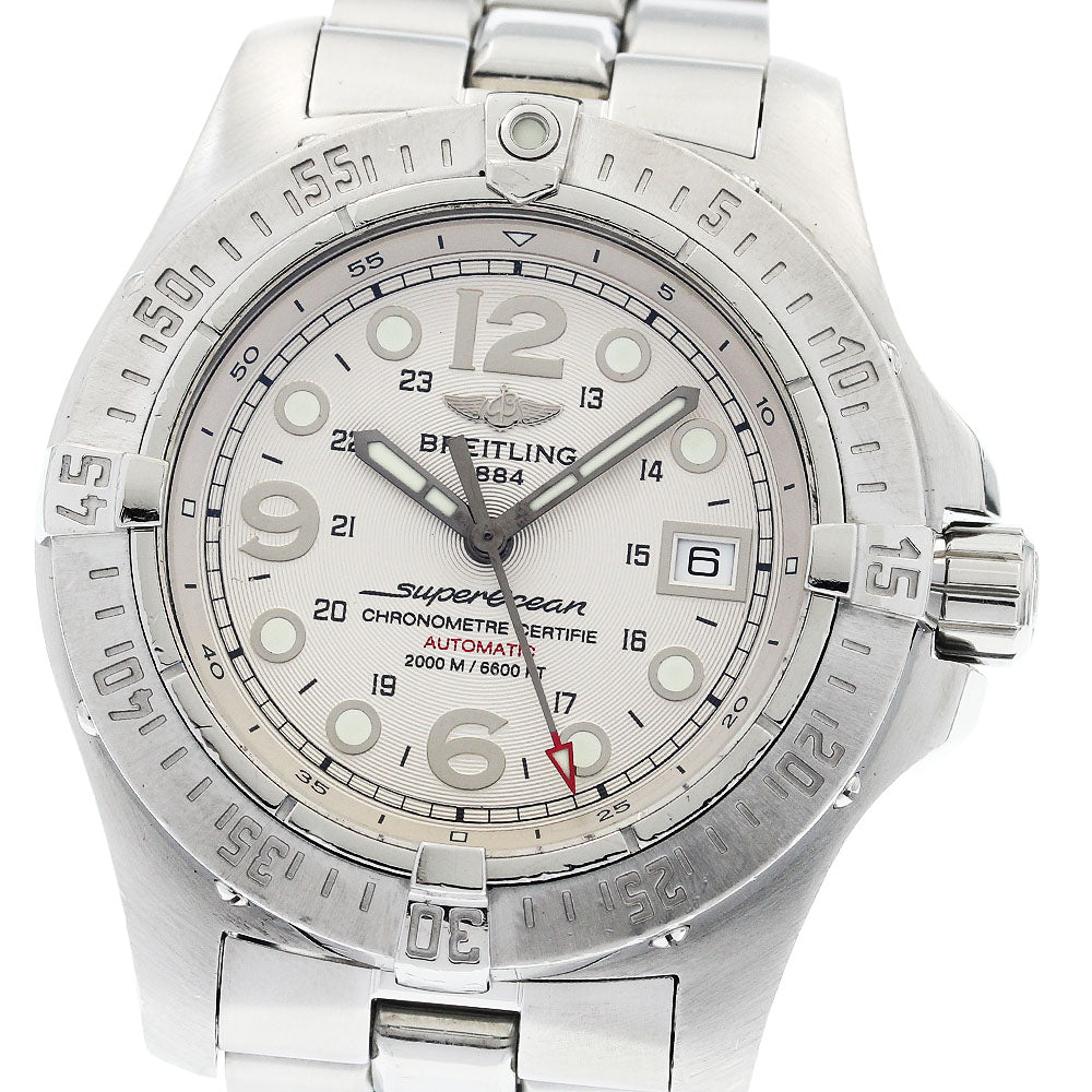 BREITLING Super Ocean A17390 Date Silver Dial Automatic Men's Watch_942398