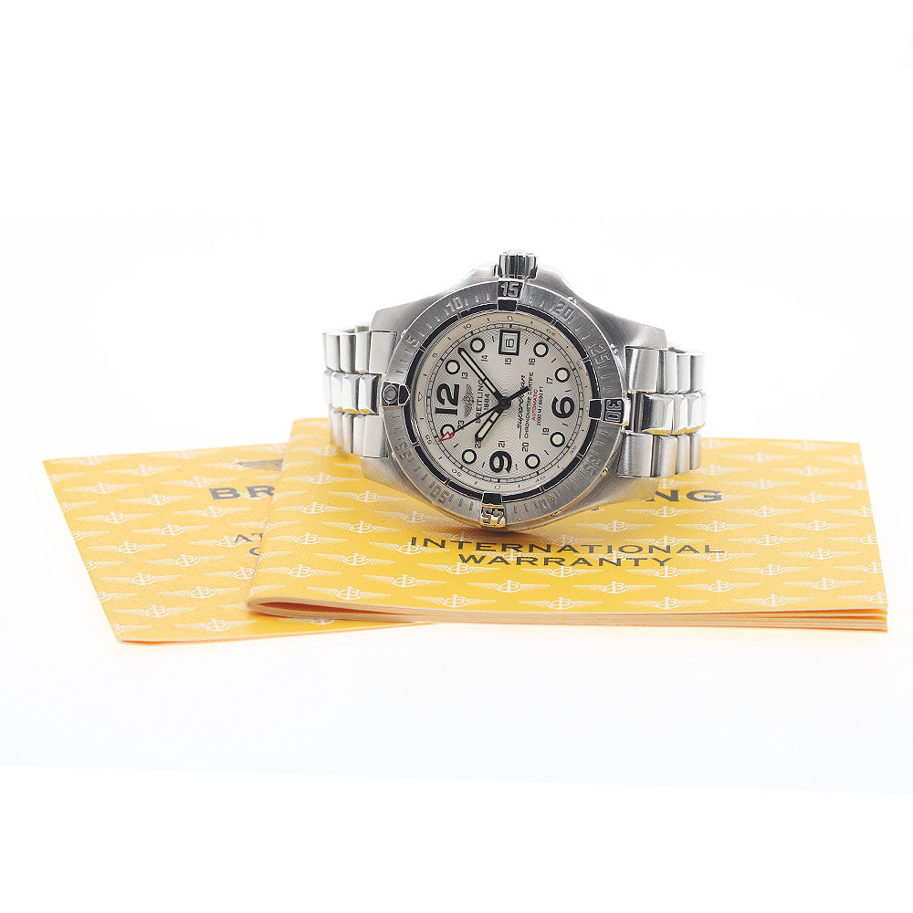 BREITLING Super Ocean A17390 Date Silver Dial Automatic Men's Watch_942398